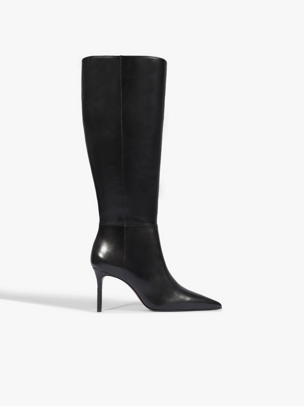 Schutz Black Mikki Pointed-Toe Knee Boot With Stiletto Heel